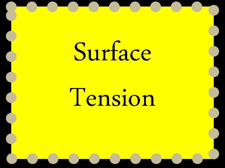 Surface Tension 