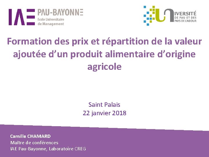 Formation des prix et répartition de la valeur ajoutée d’un produit alimentaire d’origine agricole