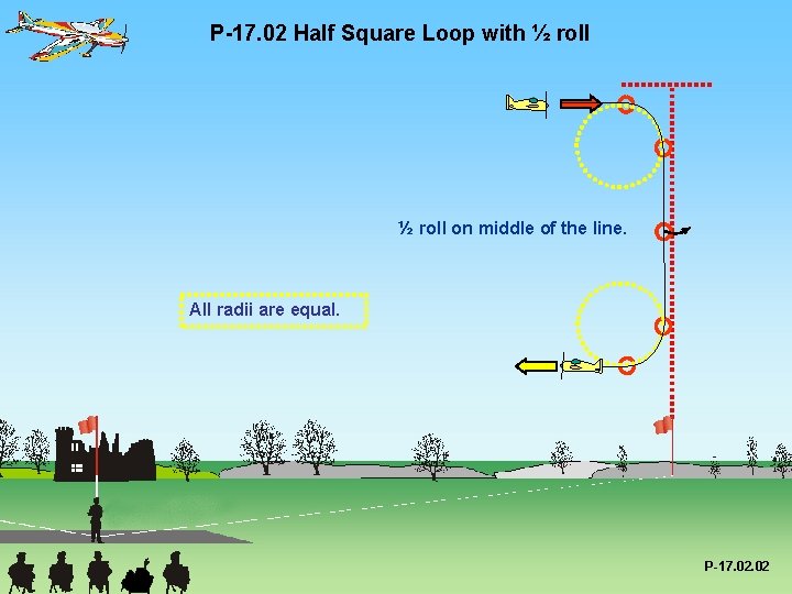 P-17. 02 Half Square Loop with ½ roll on middle of the line. All