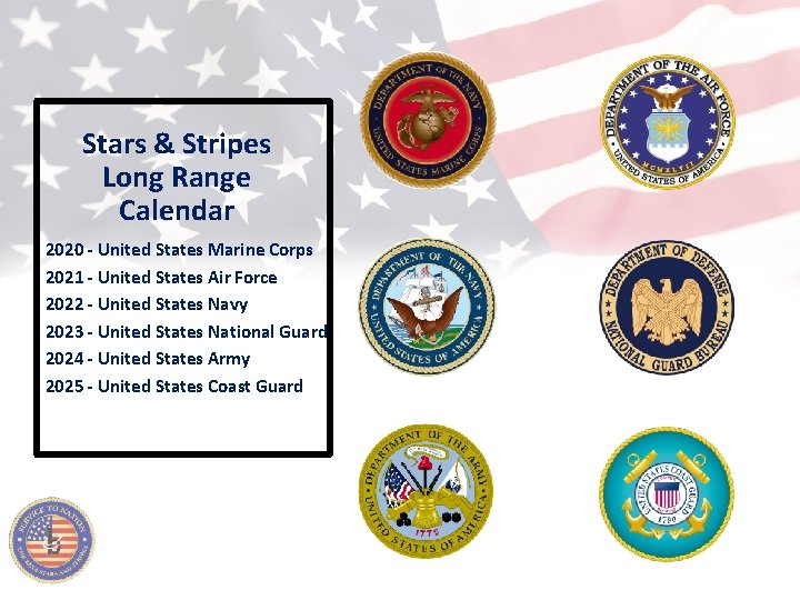 Stars & Stripes Long Range Calendar 2020 - United States Marine Corps 2021 -