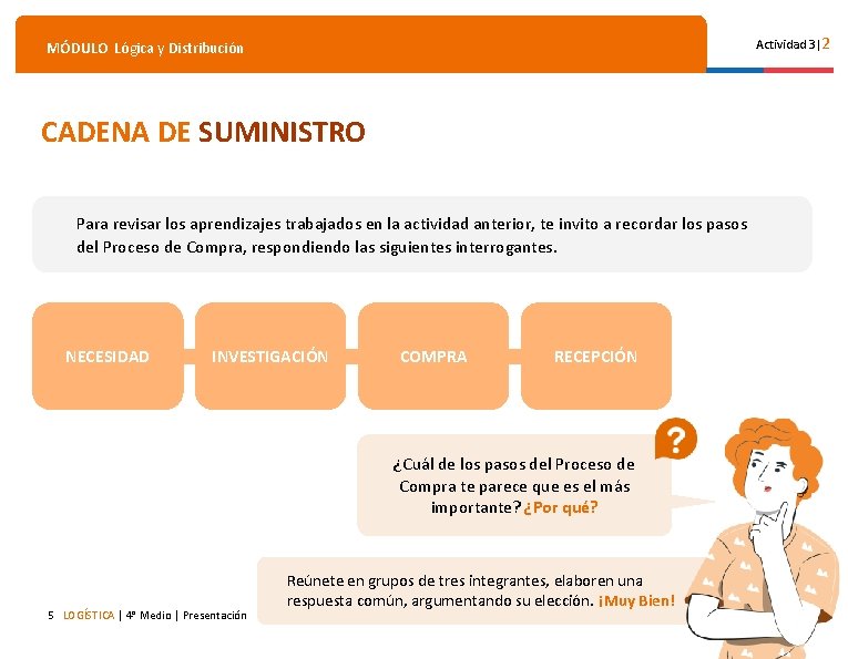 Actividad 3|2 MÓDULO Lógica y Distribución CADENA DE SUMINISTRO Para revisar los aprendizajes trabajados Actividad 3|2 MÓDULO Lógica y Distribución CADENA DE SUMINISTRO Para revisar los aprendizajes trabajados