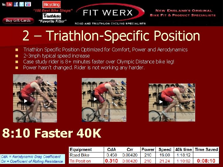2 – Triathlon-Specific Position n n Triathlon Specific Position Optimized for Comfort, Power and