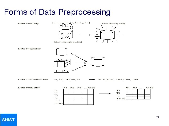 Forms of Data Preprocessing SNIST 33 