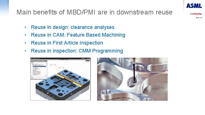 Main benefits of MBD/PMI are in downstream reuse Confidential Slide 10 • • Reuse
