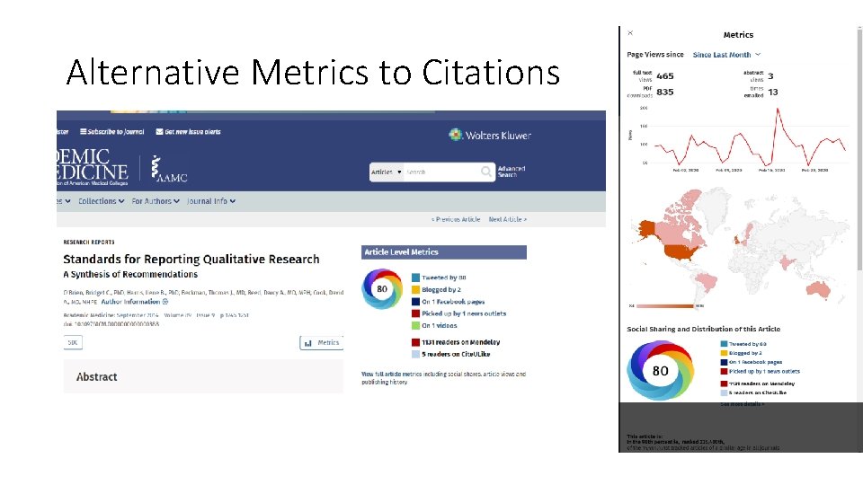 Alternative Metrics to Citations 