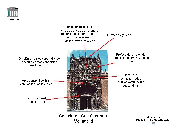 Claseshistoria Fuente central de la que emerge tronco de un granado abriéndose en parte