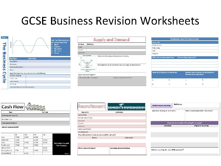 GCSE Business Revision Worksheets 