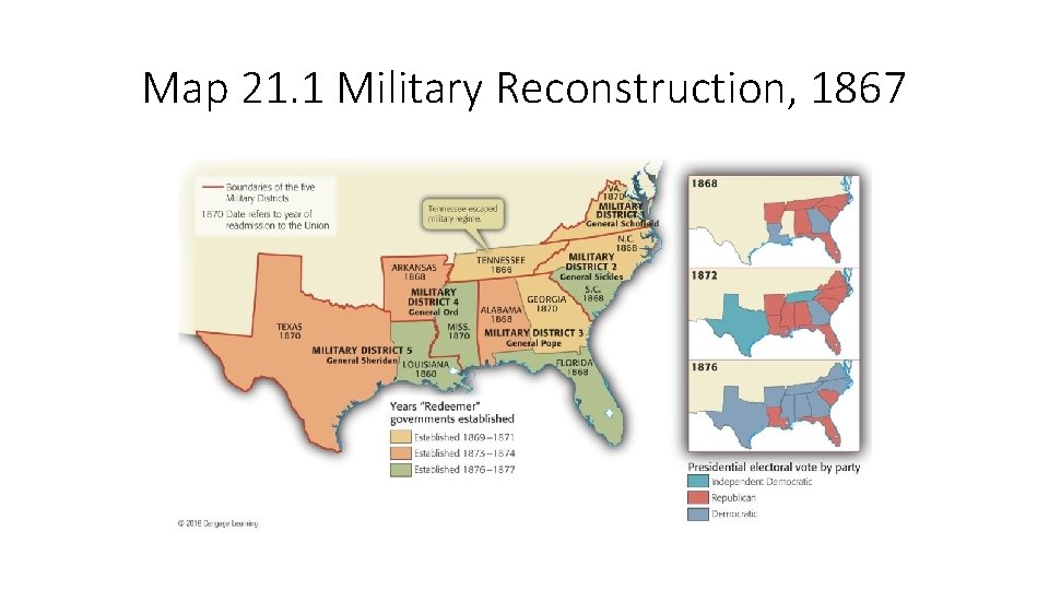 Map 21. 1 Military Reconstruction, 1867 