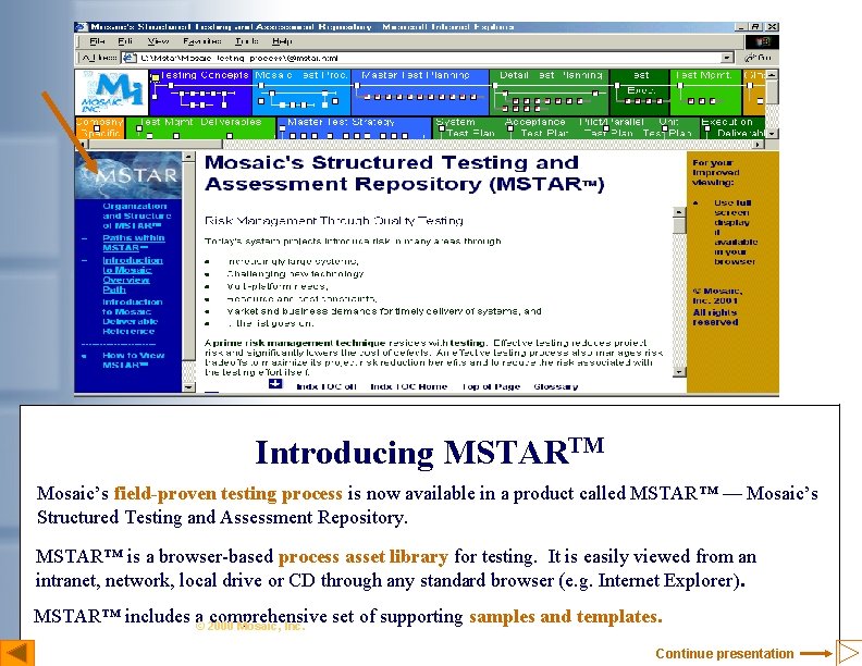 Introducing MSTARTM Mosaic’s field-proven testing process is now available in a product called MSTAR™