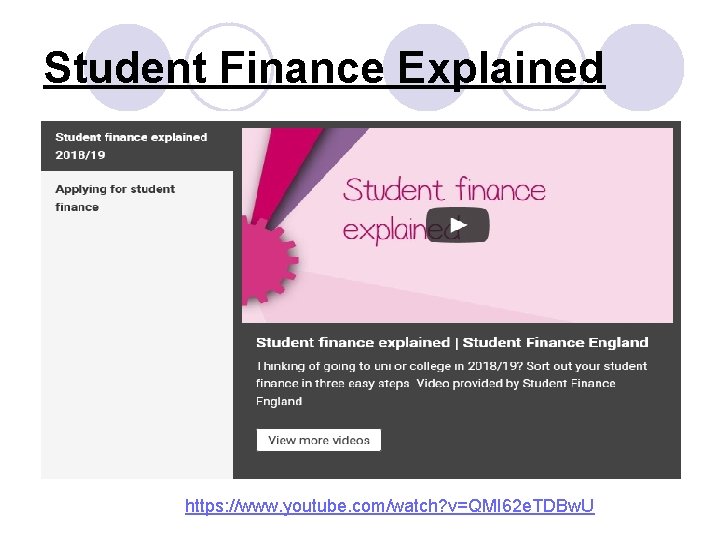 Student Finance Explained https: //www. youtube. com/watch? v=QMI 62 e. TDBw. U 