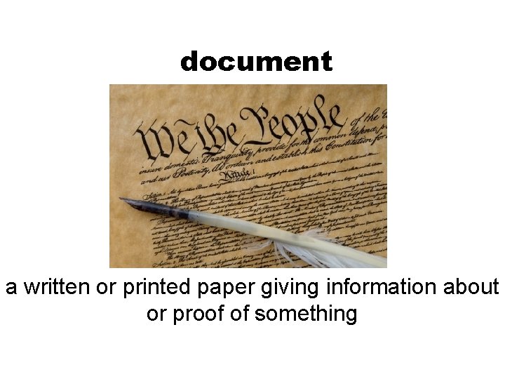 document a written or printed paper giving information about or proof of something 