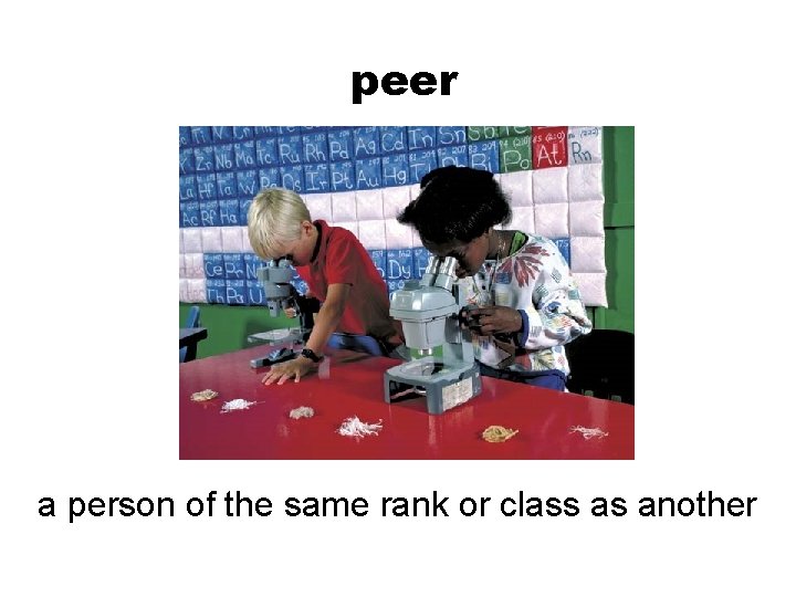 peer a person of the same rank or class as another 