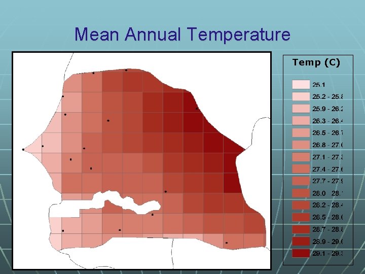 Mean Annual Temperature Temp (C) 