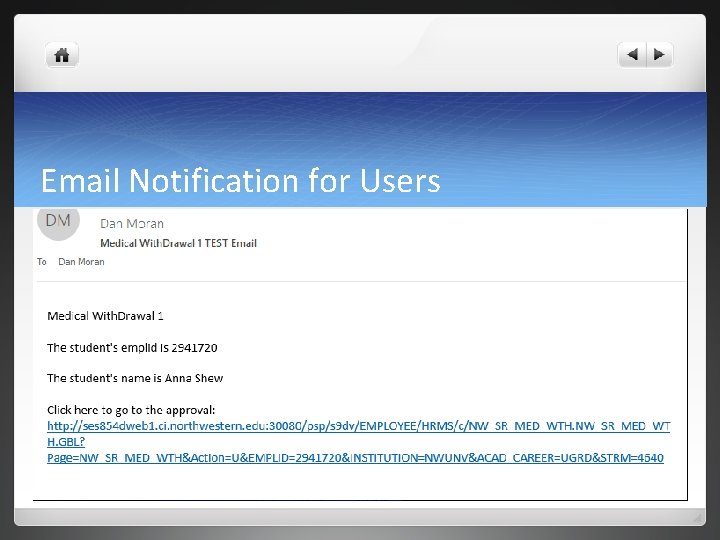 Email Notification for Users 
