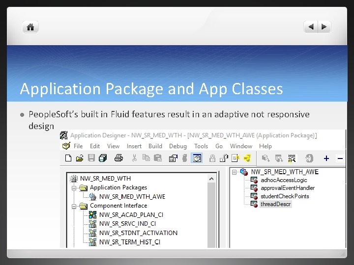 Application Package and App Classes l People. Soft’s built in Fluid features result in