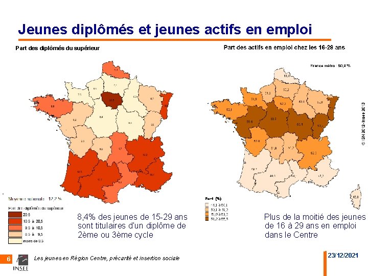 Jeunes diplômés et jeunes actifs en emploi Part des diplômés du supérieur 8, 4%