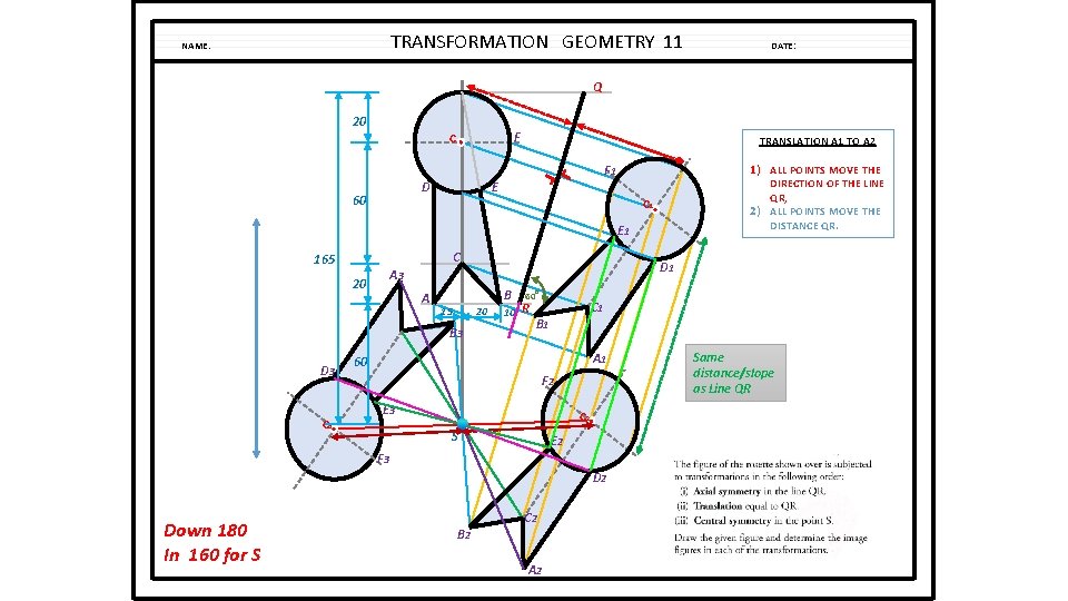 TRANSFORMATION GEOMETRY 11 NAME: DATE: Q 20 F C TRANSLATION A 1 TO A
