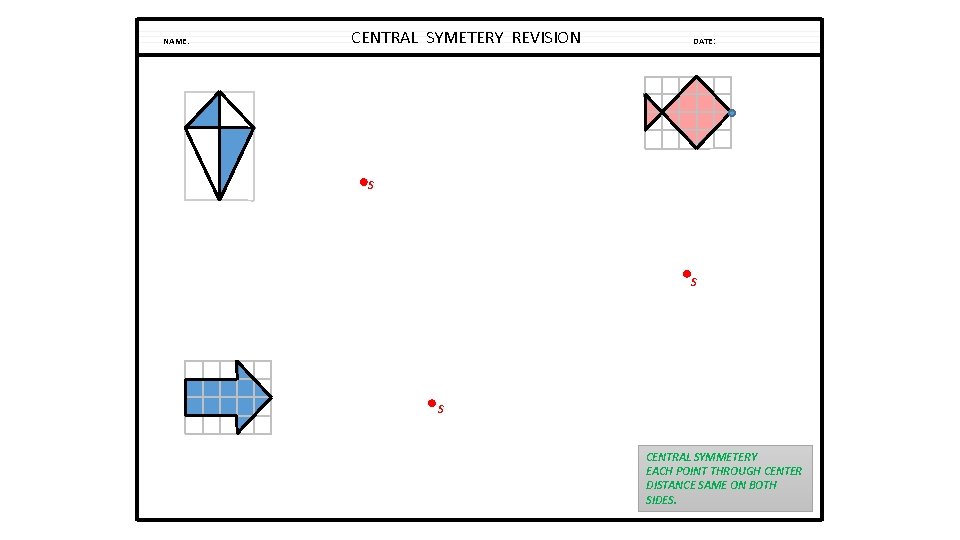 NAME: CENTRAL SYMETERY REVISION DATE: S S S CENTRAL SYMMETERY EACH POINT THROUGH CENTER