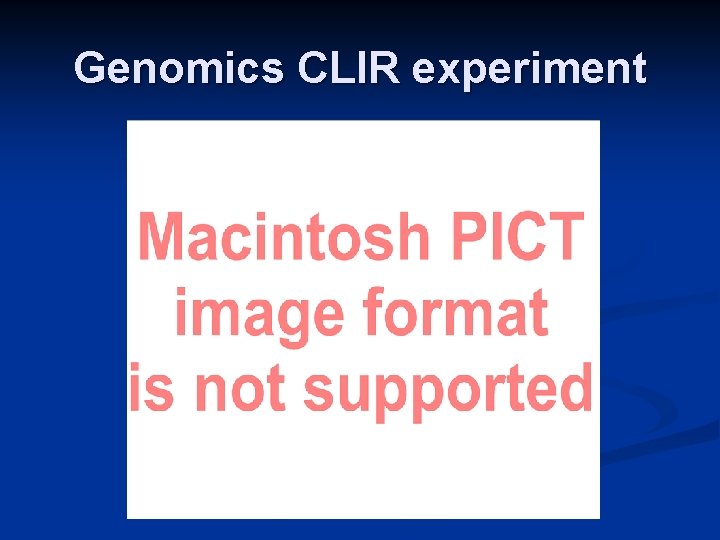 Genomics CLIR experiment 
