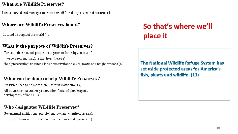 What are Wildlife Preserves? Land reserved and managed to protect wildlife and vegetation and