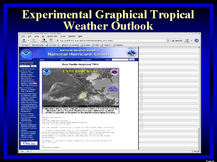 Experimental Graphical Tropical Weather Outlook Experimental Graphical Tropical Weather Outlook