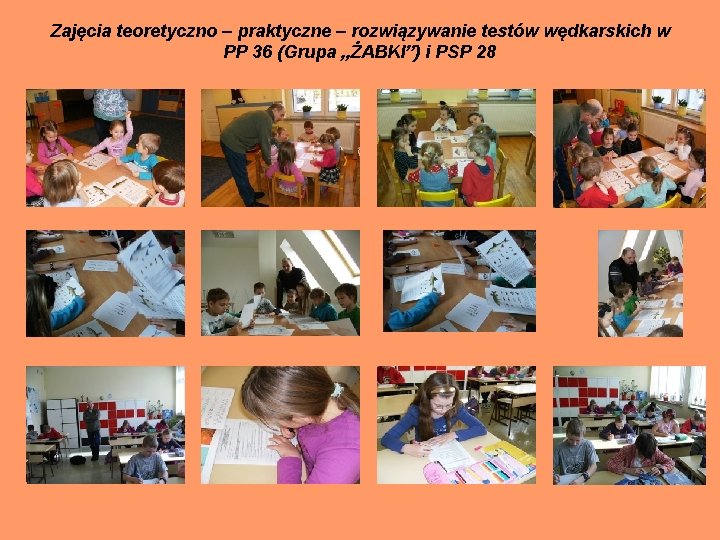 Zajęcia teoretyczno – praktyczne – rozwiązywanie testów wędkarskich w PP 36 (Grupa „ŻABKI”) i