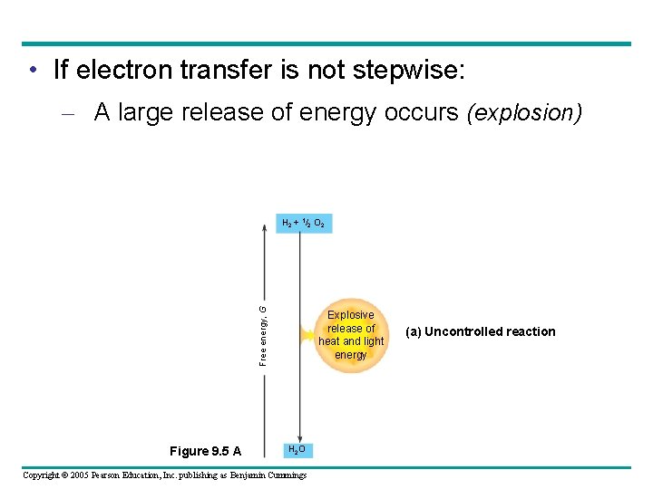  • If electron transfer is not stepwise: – A large release of energy