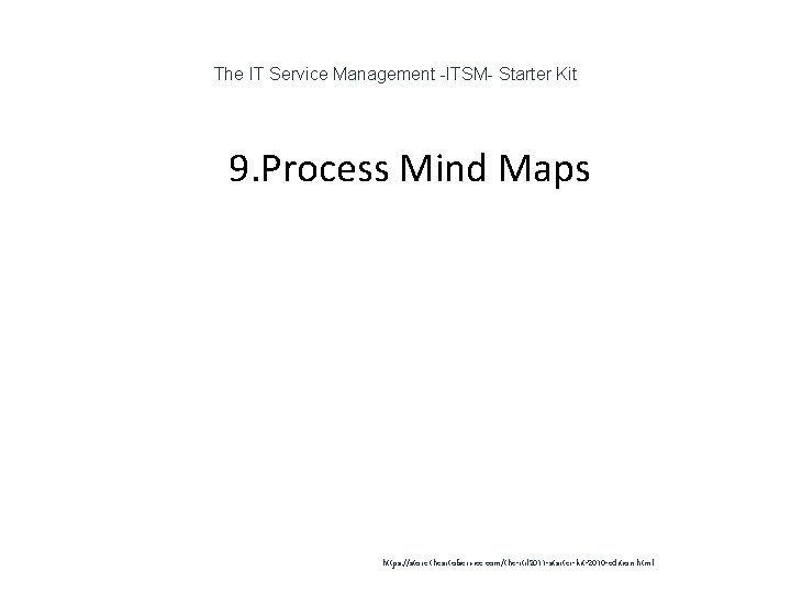 The IT Service Management -ITSM- Starter Kit 1 9. Process Mind Maps https: //store.