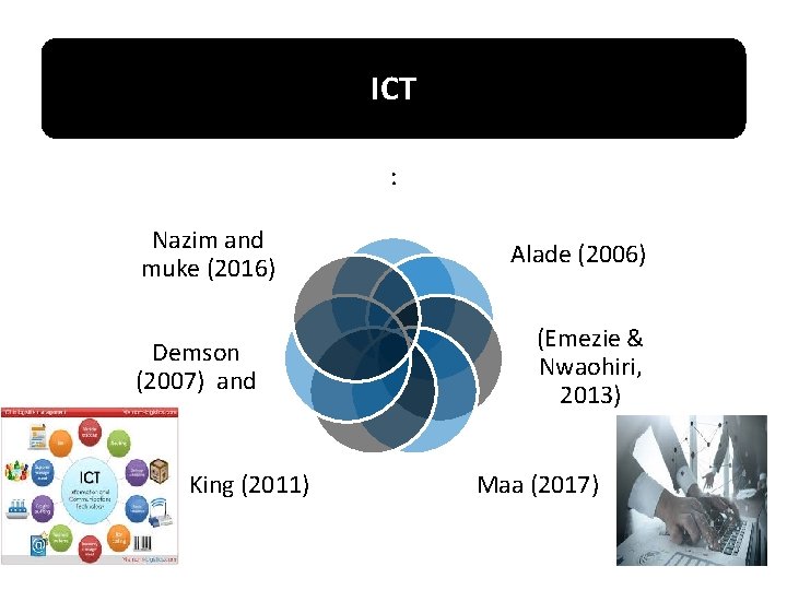ICT : Nazim and muke (2016) Demson (2007) and King (2011) Alade (2006) (Emezie