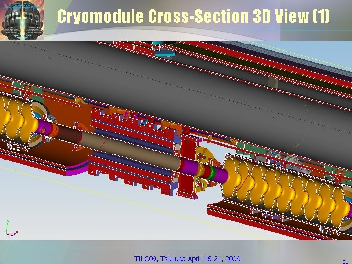 Cryomodule Cross-Section 3 D View (1) TILC 09, Tsukuba April 16 -21, 2009 21