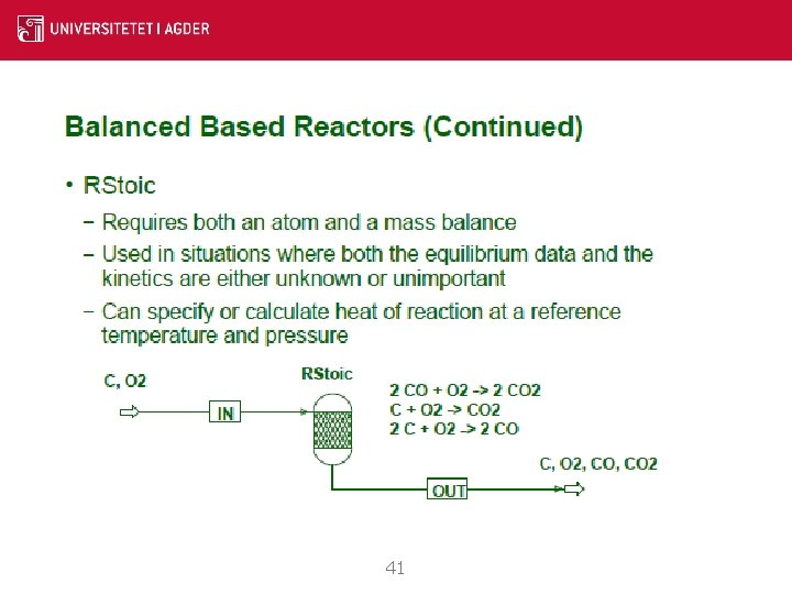 Reactor Models 41 Reactor Models 41
