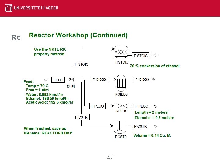 Reactor Models 47 Reactor Models 47