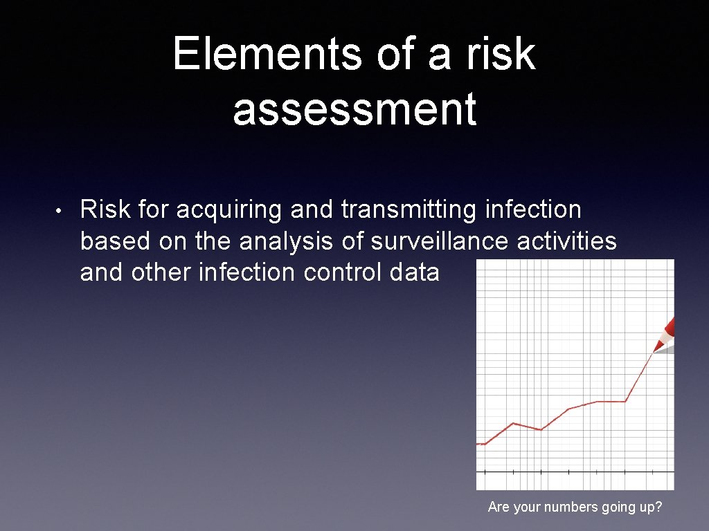 Elements of a risk assessment • Risk for acquiring and transmitting infection based on Elements of a risk assessment • Risk for acquiring and transmitting infection based on