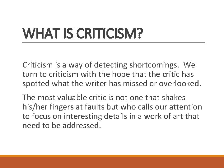 Introduction to Critical Appreciation INTRODUCTION Writing about Literature