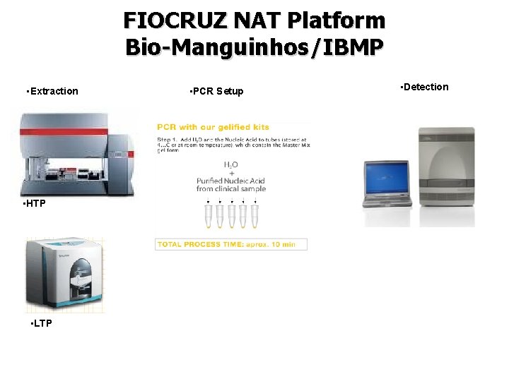 FIOCRUZ NAT Platform Bio-Manguinhos/IBMP • Extraction • HTP • LTP • PCR Setup •