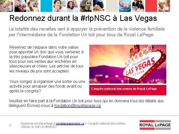 Redonnez durant la #rlp. NSC à Las Vegas La totalité des recettes sert à