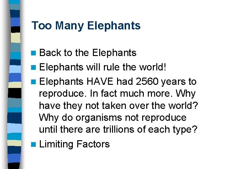 Too Many Elephants n Back to the Elephants n Elephants will rule the world!