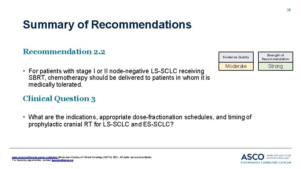 16 Summary of Recommendations Recommendation 2. 2 • For patients with stage I or 16 Summary of Recommendations Recommendation 2. 2 • For patients with stage I or