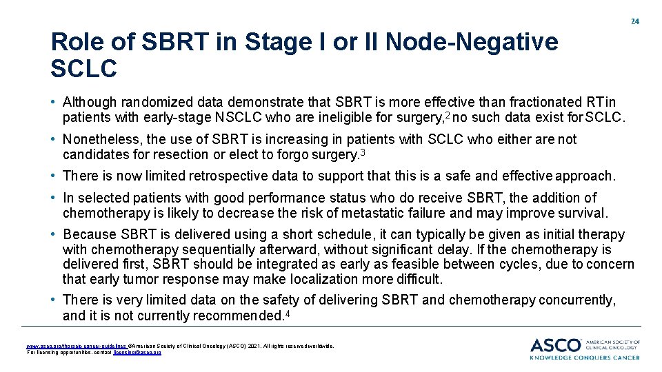 24 Role of SBRT in Stage I or II Node-Negative SCLC • Although randomized 24 Role of SBRT in Stage I or II Node-Negative SCLC • Although randomized