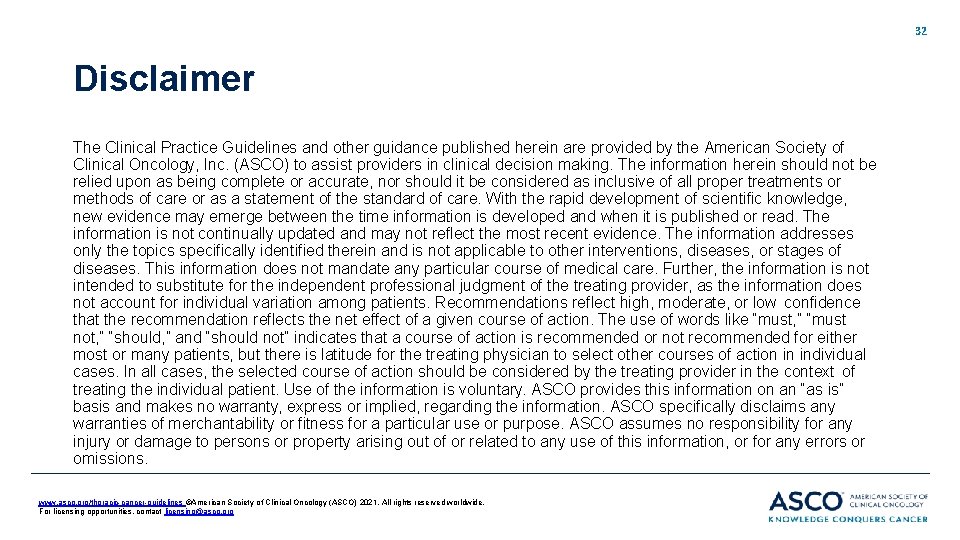 32 Disclaimer The Clinical Practice Guidelines and other guidance published herein are provided by 32 Disclaimer The Clinical Practice Guidelines and other guidance published herein are provided by