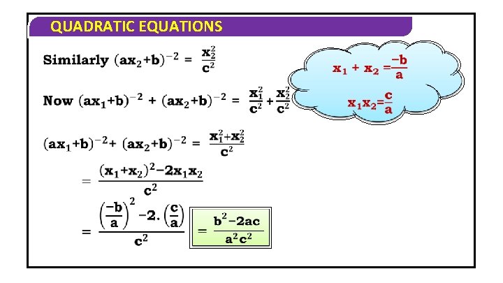 QUADRATIC EQUATIONS 