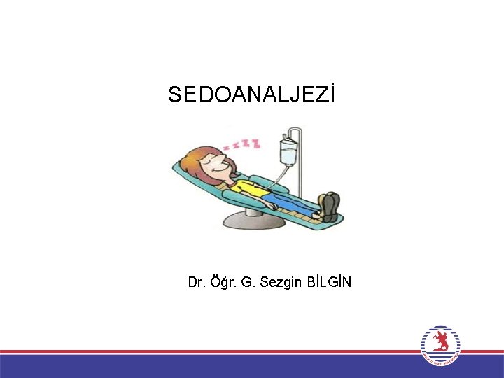 SEDOANALJEZİ Dr. Öğr. G. Sezgin BİLGİN 