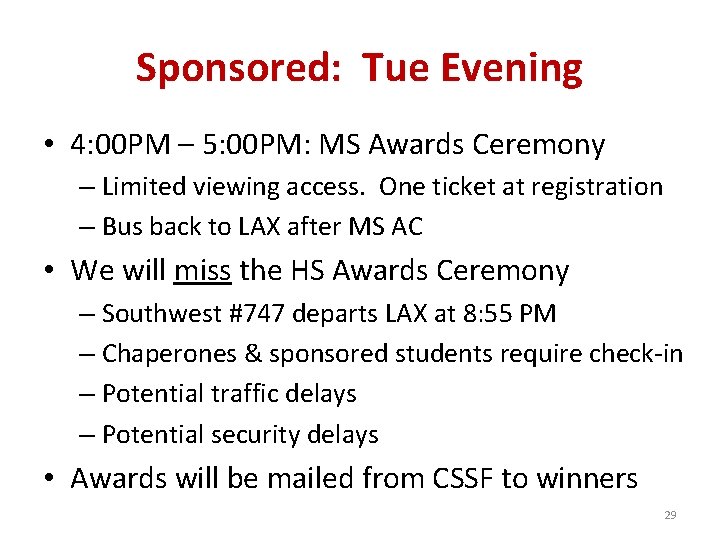 Sponsored: Tue Evening • 4: 00 PM – 5: 00 PM: MS Awards Ceremony Sponsored: Tue Evening • 4: 00 PM – 5: 00 PM: MS Awards Ceremony