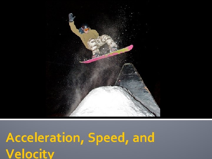 Acceleration, Speed, and Velocity 