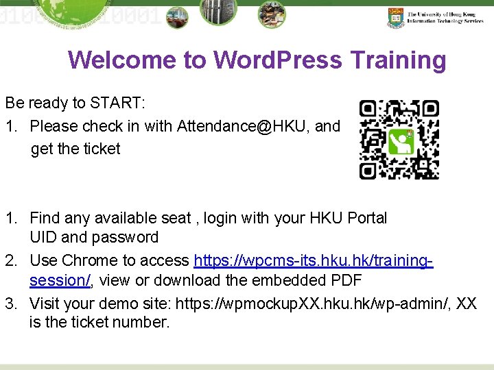 Welcome to Word. Press Training Be ready to START: 1. Please check in with