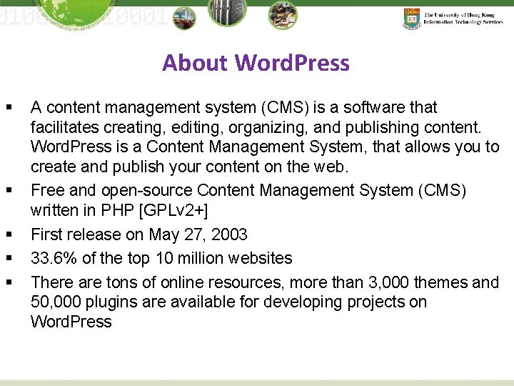 About Word. Press § § § A content management system (CMS) is a software