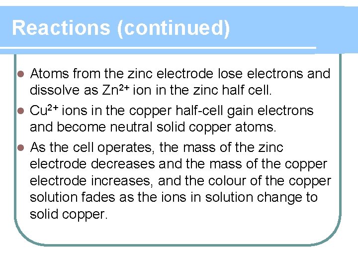 Electrochemistry Lesson 3 Galvanic Cells Review l Zn