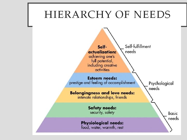 HIERARCHY OF NEEDS 25 