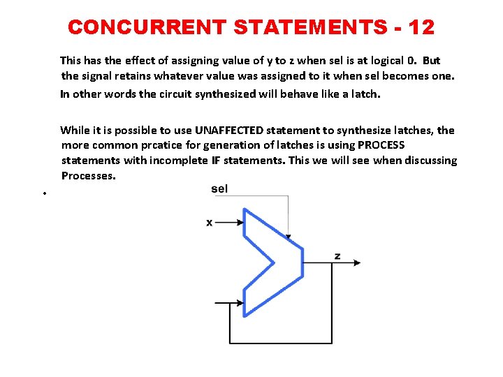 CONCURRENT STATEMENTS - 12 This has the effect of assigning value of y to