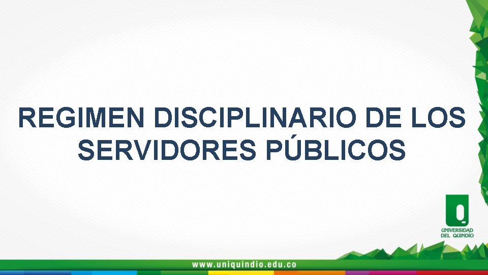 REGIMEN DISCIPLINARIO DE LOS SERVIDORES PÚBLICOS 